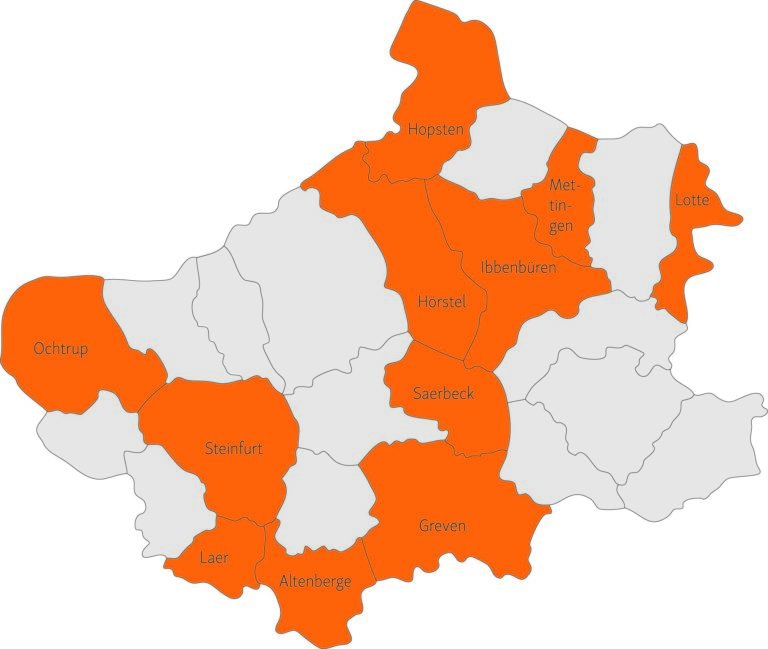 Karte des Kreis Steinfurt