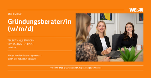 Wir suchen eine/n Gründungsberater/in (w/m/d)