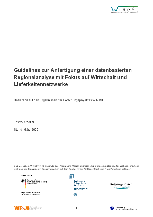 Dokument "Methodik-Anleitung Regionalanalyse"